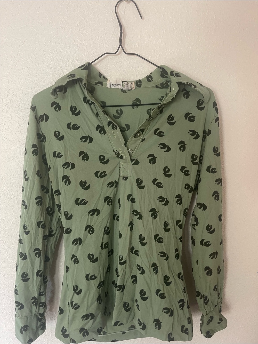 Vintage Glenbrooke green blouse button up